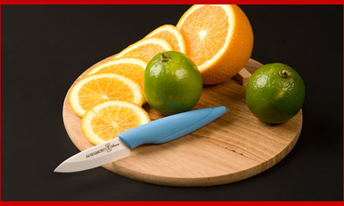 Нож для чистки овощей керамический Hatamoto Home HC070W-BLU голубая рукоять ― Интернет-магазин уникальных ножей и мечей