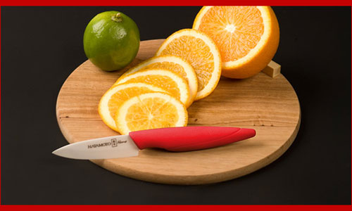 Нож для чистки овощей керамический Hatamoto Home HC070W-RED красная рукоять ― Интернет-магазин уникальных ножей и мечей
