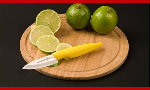 Нож для чистки овощей керамический Hatamoto Home HC070W-YEL желтая рукоять ― Интернет-магазин уникальных ножей и мечей