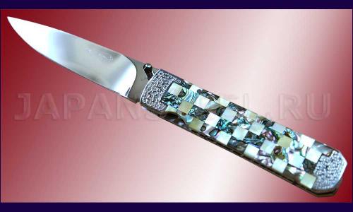 Нож складной Koji Hara Mosaic Pearl Abalone ― Интернет-магазин уникальных ножей и мечей