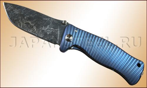 Нож складной Lion Steel SR-1 Titanium Blue Raskind Regrind ― Интернет-магазин уникальных ножей и мечей