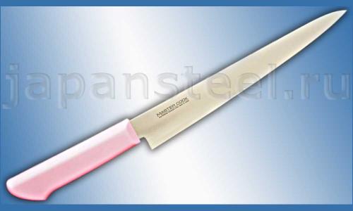 Нож кухонный Kataoka Master Cook Sujihiki 240 DSR 1K6 Pink ― Интернет-магазин уникальных ножей и мечей
