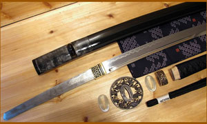 Японский меч HW Sword UNOKUBI ZUKURI WAVE T10 Folded Katana