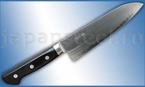 Нож кухонный Sanetu Aogami Super Santoku 180 Blue Sleel Black Pakka Wood ― Интернет-магазин уникальных ножей и мечей
