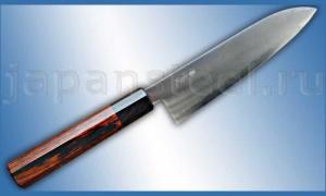 Нож кухонный Sanetu Aogami Super Santoku 180 Blue Sleel Red Rosewood