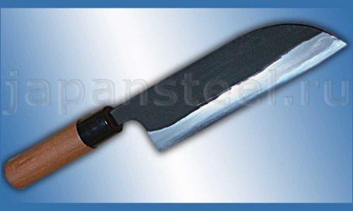 Нож кухонный Shigefusa Kurouchi Santoku 180 Aogami Super Sandvik HAP-72 Sakura Wood ― Интернет-магазин уникальных ножей и мечей