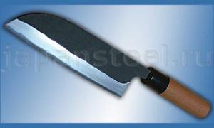Нож кухонный Shigefusa Kurouchi Santoku 180 Aogami Super Sandvik HAP-72 Sakura Wood