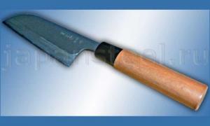 Нож кухонный Shigefusa Kurouchi Santoku 180 Aogami Super Sandvik HAP-72 Sakura Wood